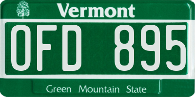 VT license plate OFD895