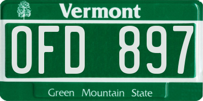 VT license plate OFD897