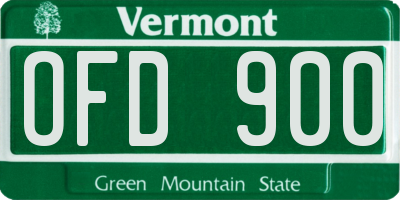 VT license plate OFD900