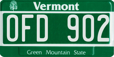 VT license plate OFD902