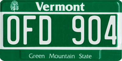 VT license plate OFD904