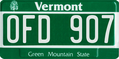 VT license plate OFD907