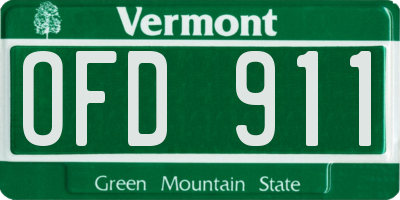 VT license plate OFD911
