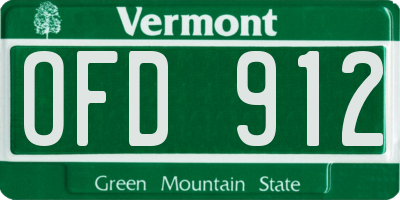 VT license plate OFD912