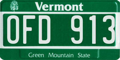 VT license plate OFD913
