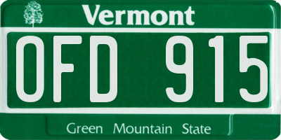 VT license plate OFD915