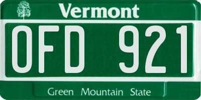 VT license plate OFD921