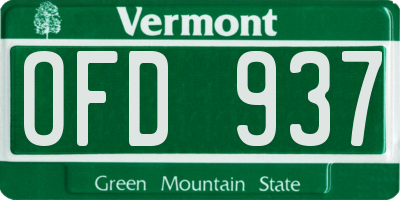VT license plate OFD937