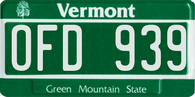 VT license plate OFD939