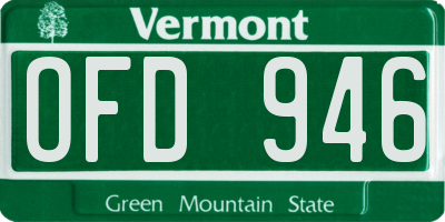 VT license plate OFD946