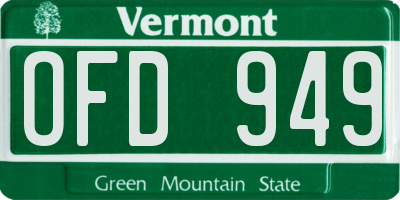 VT license plate OFD949