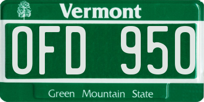 VT license plate OFD950