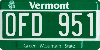 VT license plate OFD951