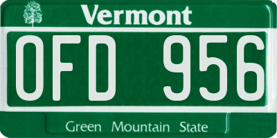 VT license plate OFD956