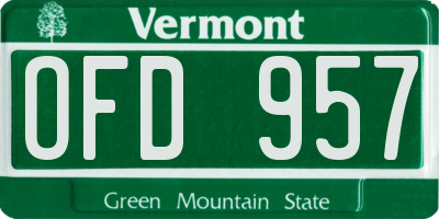 VT license plate OFD957