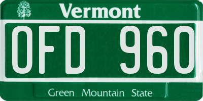 VT license plate OFD960