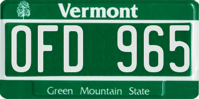 VT license plate OFD965