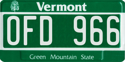 VT license plate OFD966