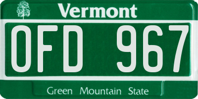 VT license plate OFD967