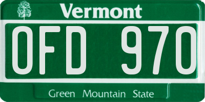VT license plate OFD970
