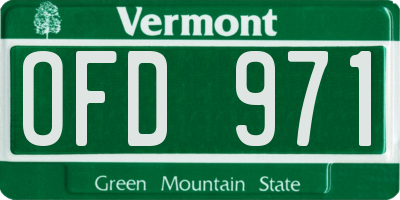 VT license plate OFD971