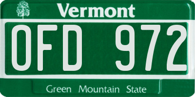 VT license plate OFD972