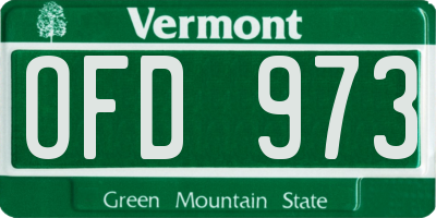 VT license plate OFD973