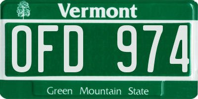 VT license plate OFD974