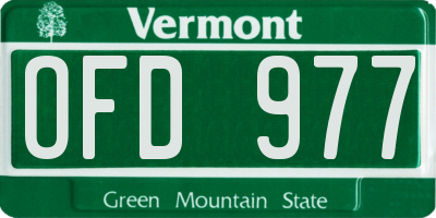 VT license plate OFD977