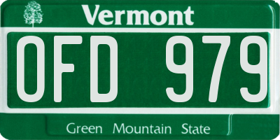 VT license plate OFD979