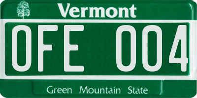 VT license plate OFE004