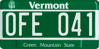 VT license plate OFE041