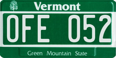 VT license plate OFE052