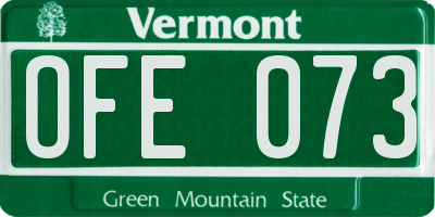 VT license plate OFE073