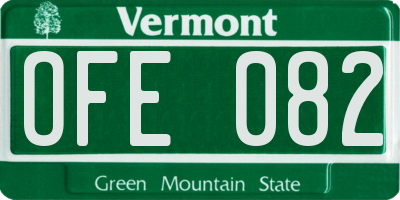 VT license plate OFE082