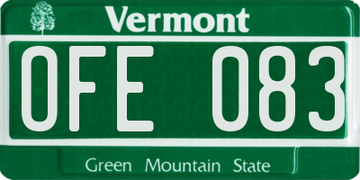 VT license plate OFE083