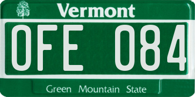 VT license plate OFE084