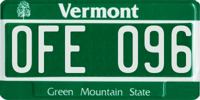 VT license plate OFE096