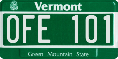 VT license plate OFE101