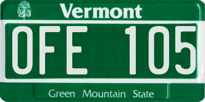VT license plate OFE105