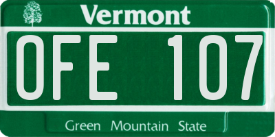 VT license plate OFE107