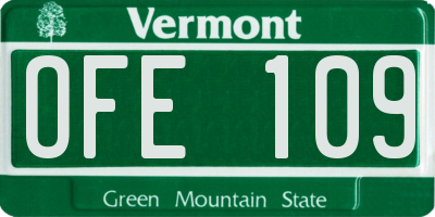 VT license plate OFE109