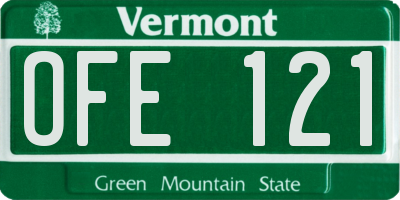 VT license plate OFE121