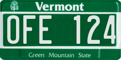 VT license plate OFE124