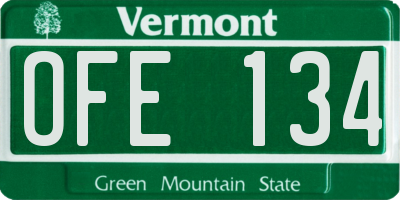 VT license plate OFE134