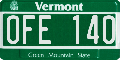 VT license plate OFE140
