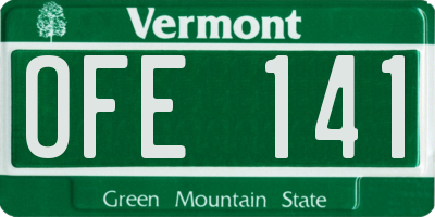 VT license plate OFE141