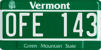 VT license plate OFE143