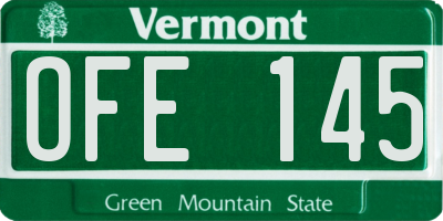 VT license plate OFE145
