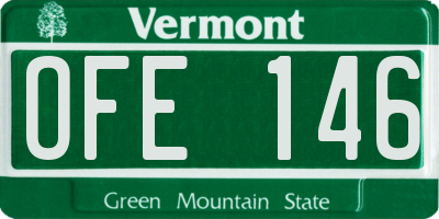 VT license plate OFE146